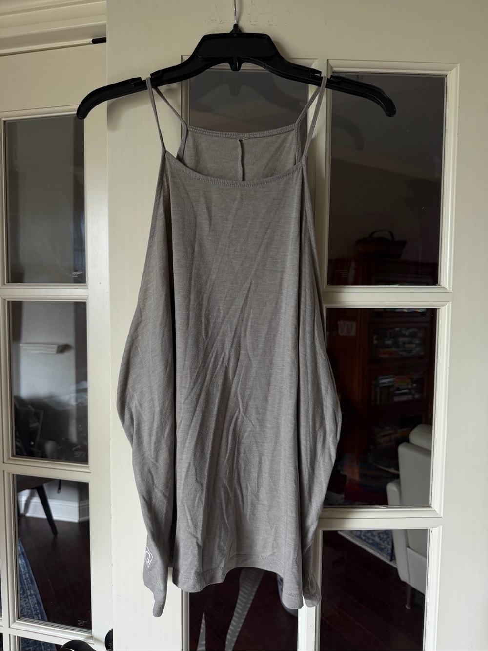 CVG Constantly Varied Gear Heather Taupe Flowy Racerback Swing Tank XL